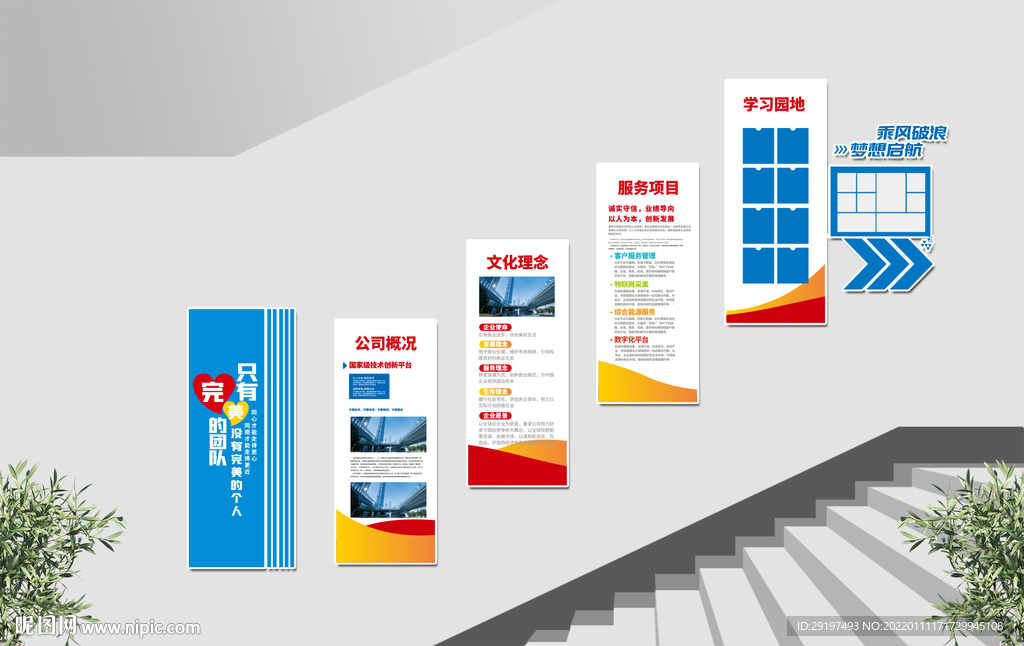 企业楼梯文化墙
