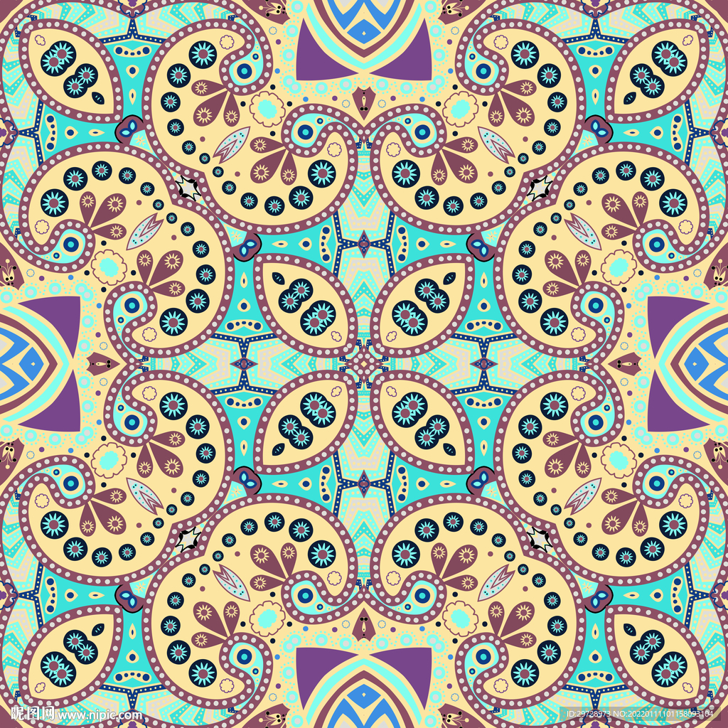 抽象民族佩斯利花纹