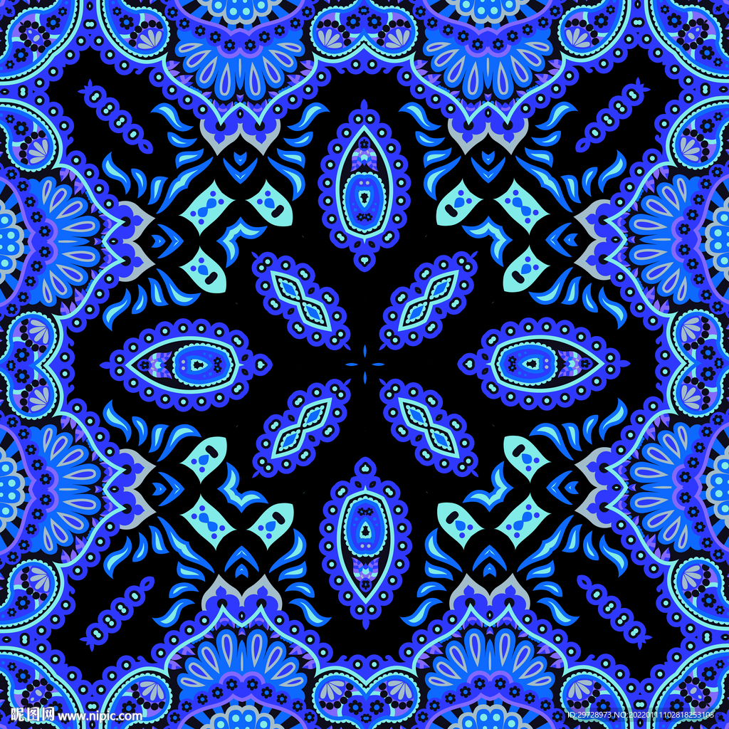 抽象民族佩斯利花纹