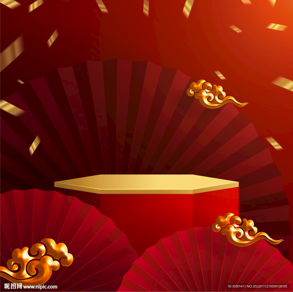 红色春节喜庆新年展台海报背景
