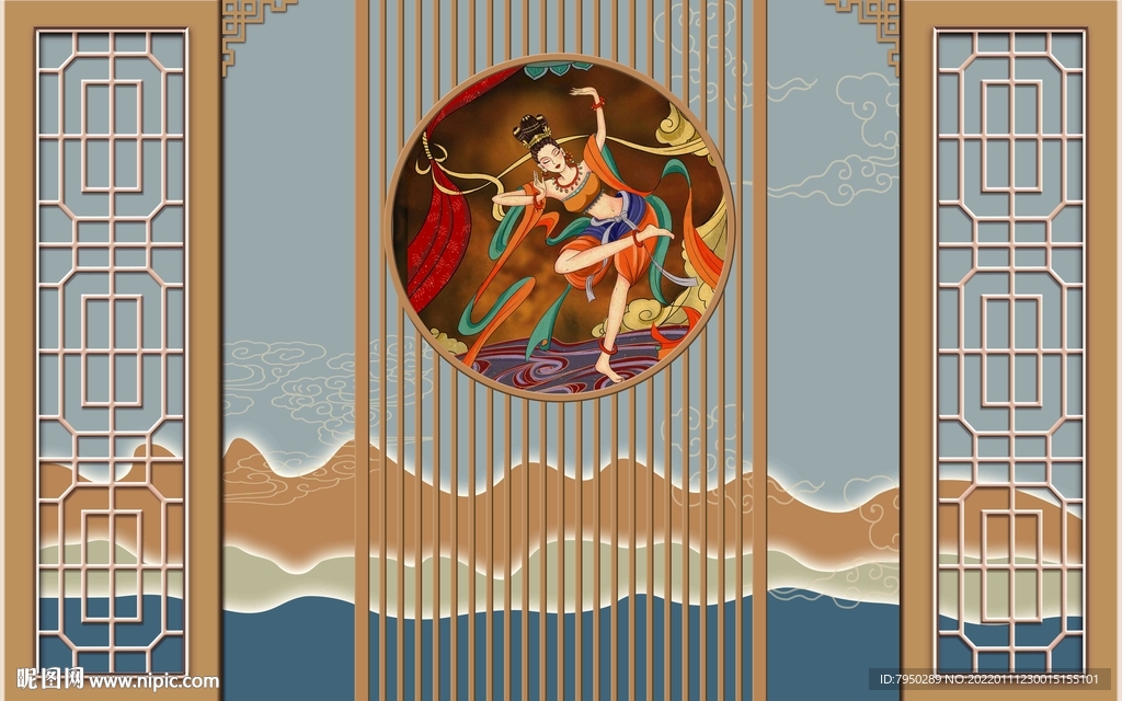 新中式背景墙