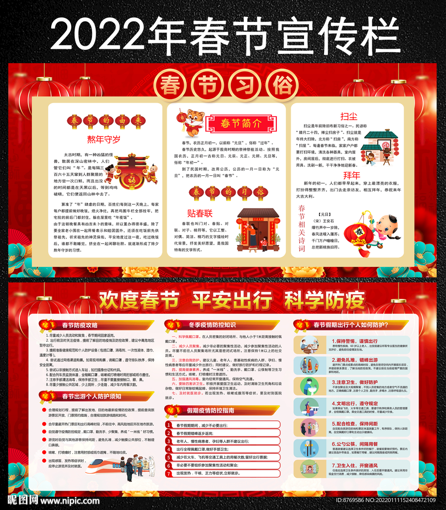 2022年虎年春节宣传栏