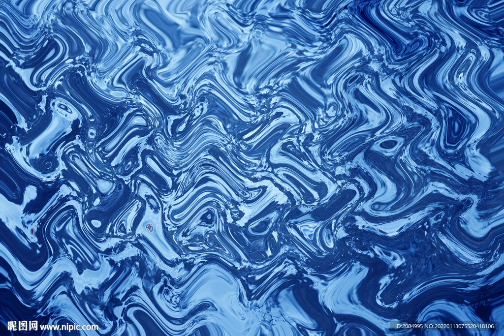 蓝色波浪纹