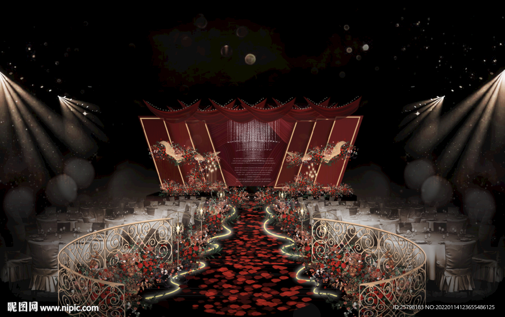 红金婚礼效果图