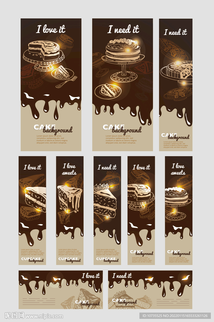 AI矢量甜品巧克力标签