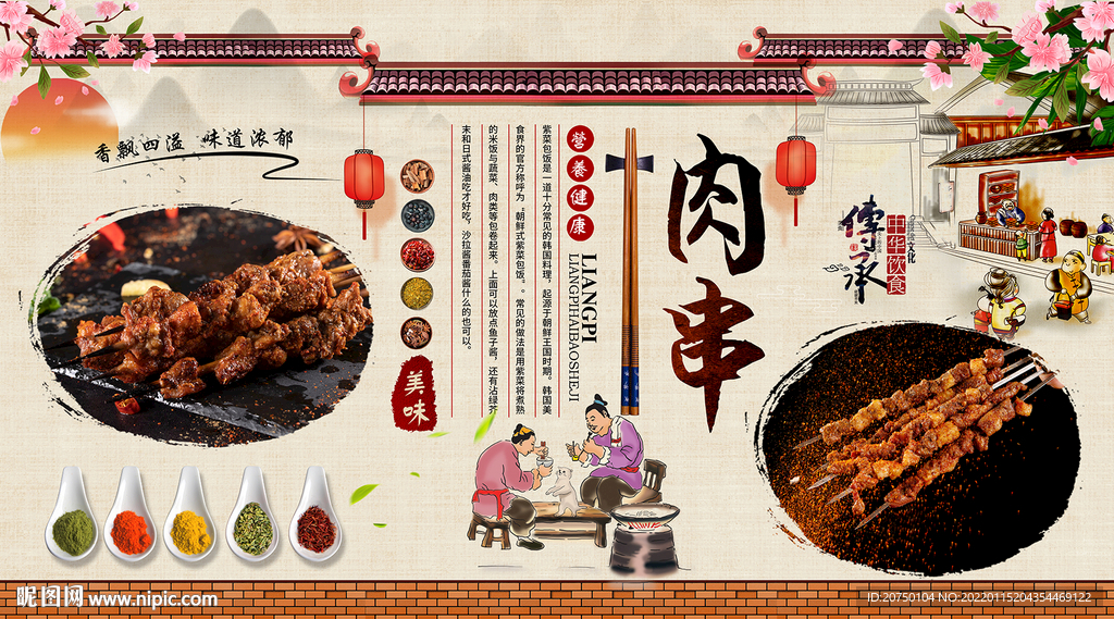 肉串背景墙