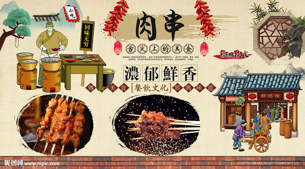 肉串背景墙