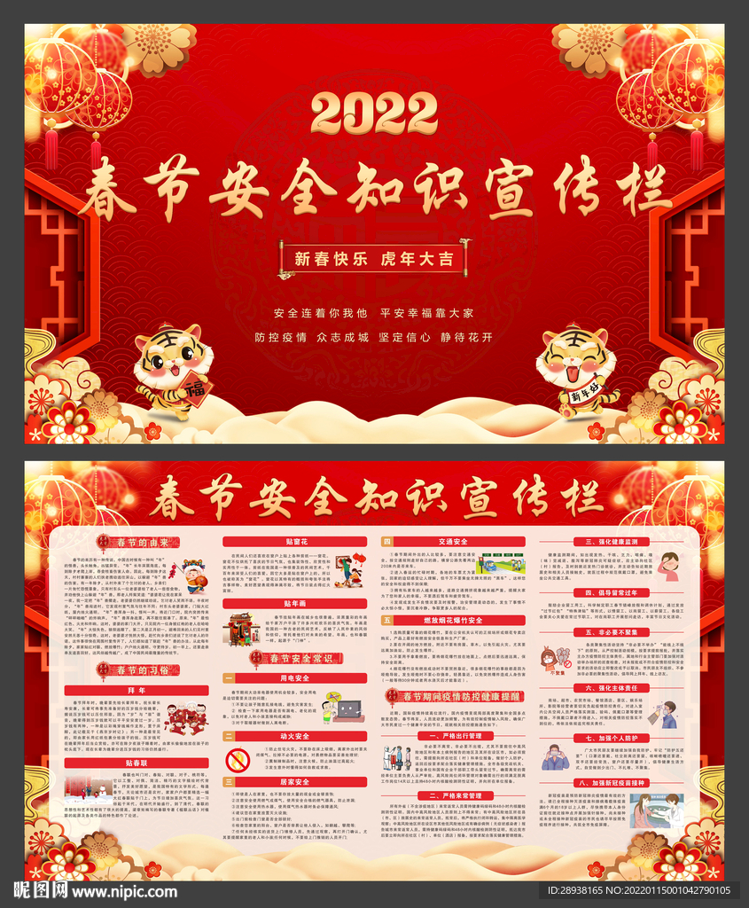 2022春节安全知识宣传栏展板