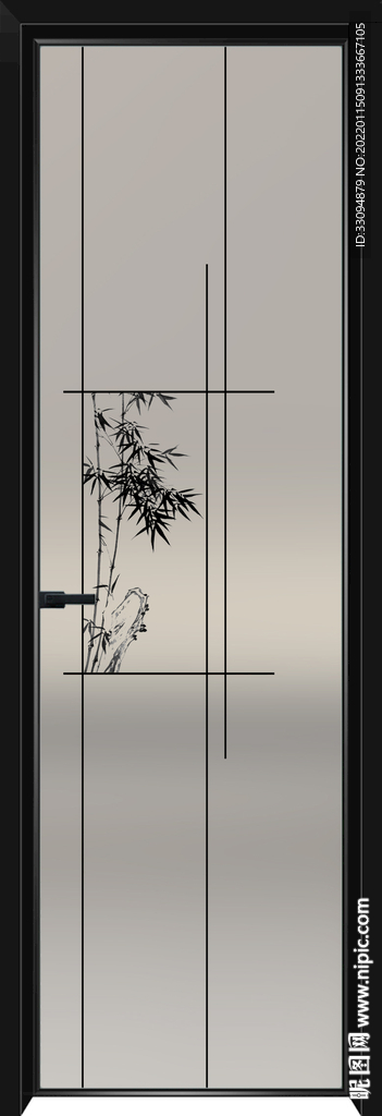 高清分层透明底平开门玻璃打印图