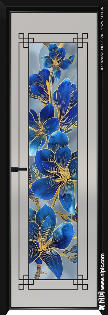高清分层透明底平开门玻璃打印图