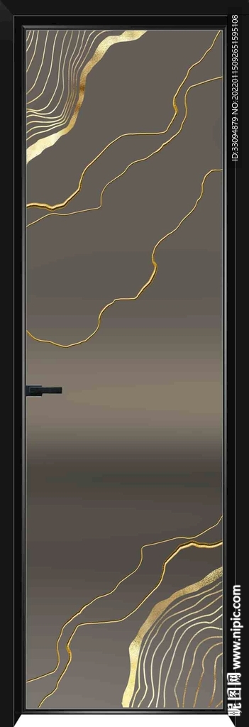 高清分层透明底平开门玻璃打印图