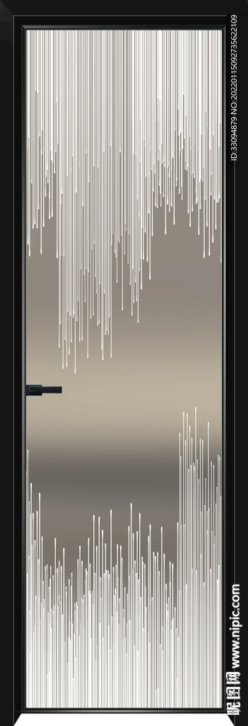 高清分层透明底平开门玻璃打印图