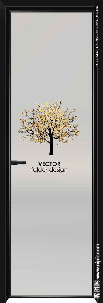 高清分层透明底平开门玻璃打印图