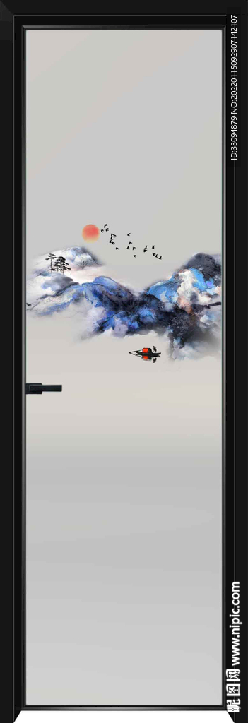 高清分层平开门玻璃打印图