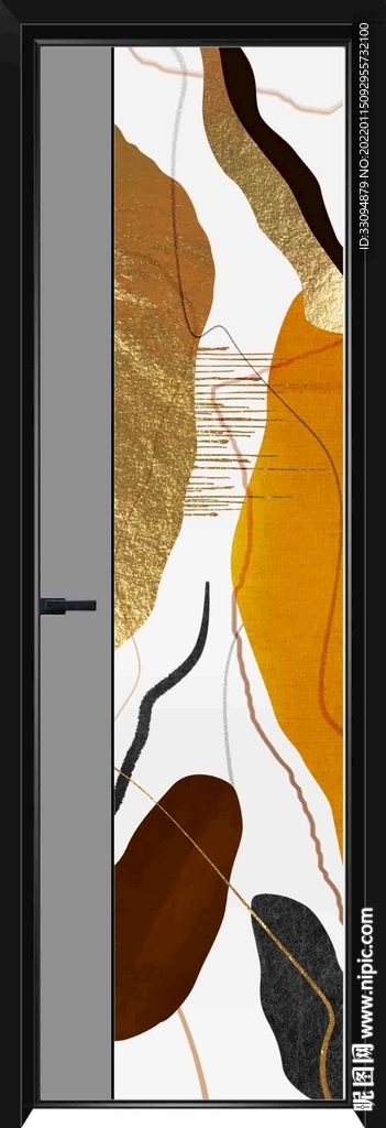 高清分层透明底平开门玻璃打印图