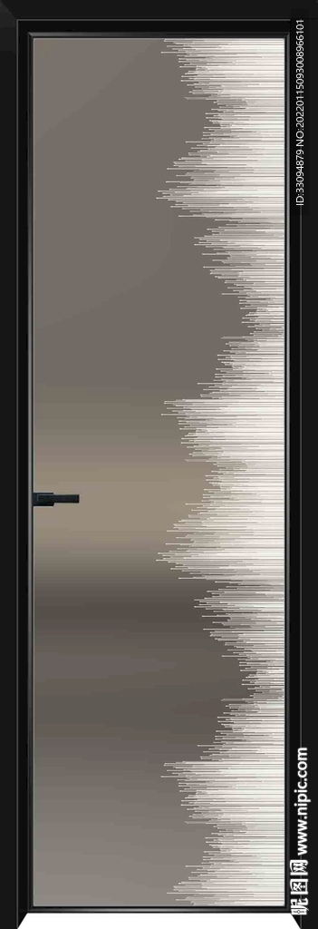 高清分层透明底平开门玻璃打印图