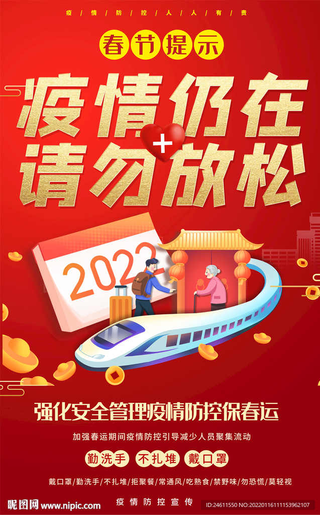 2022虎年安全春运宣传海报