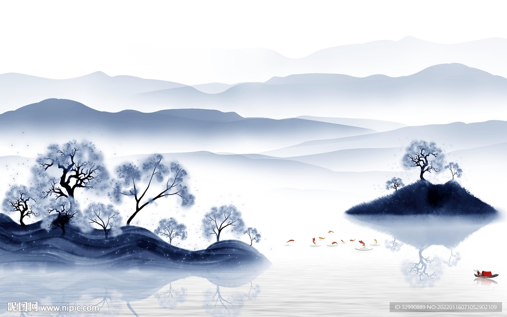 大气电视中式山水 TIF分层