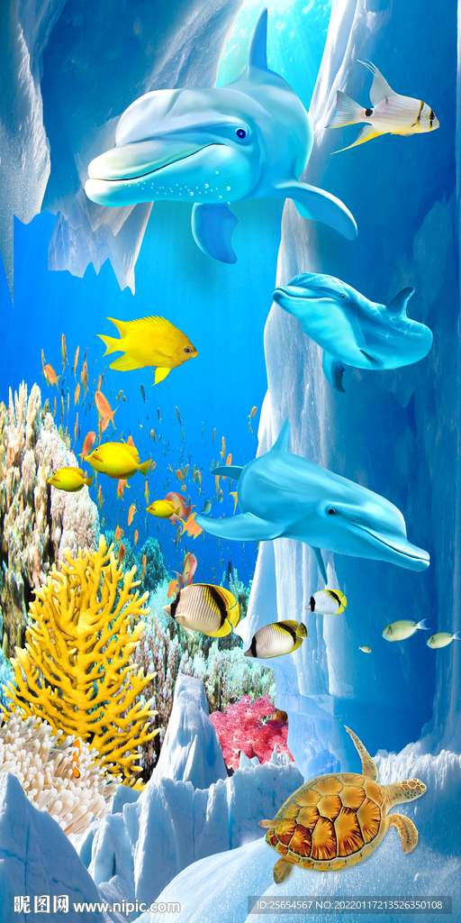 海藻珊瑚3D玄关背景