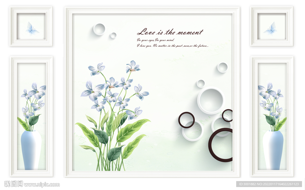 装饰画 兰花 电视背景墙