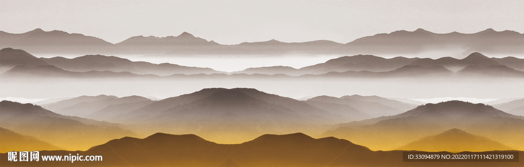 高清巨幅山水背景墙