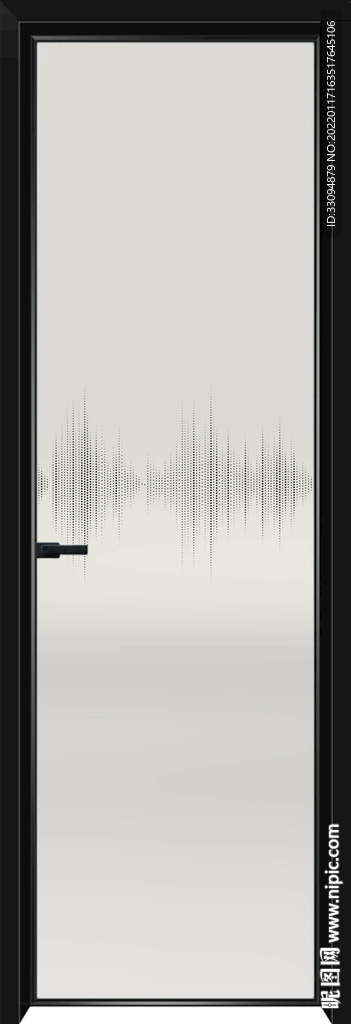高清分层透明底平开门玻璃打印图