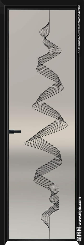 高清分层透明底平开门玻璃打印图