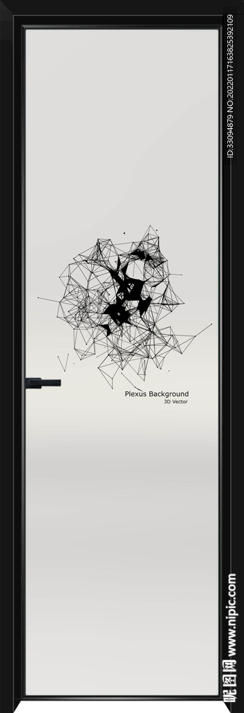 高清分层透明底平开门玻璃打印图