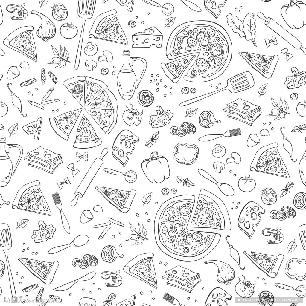 披萨 pizza底纹 