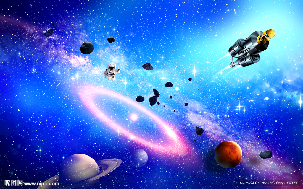 科幻星空背景墙