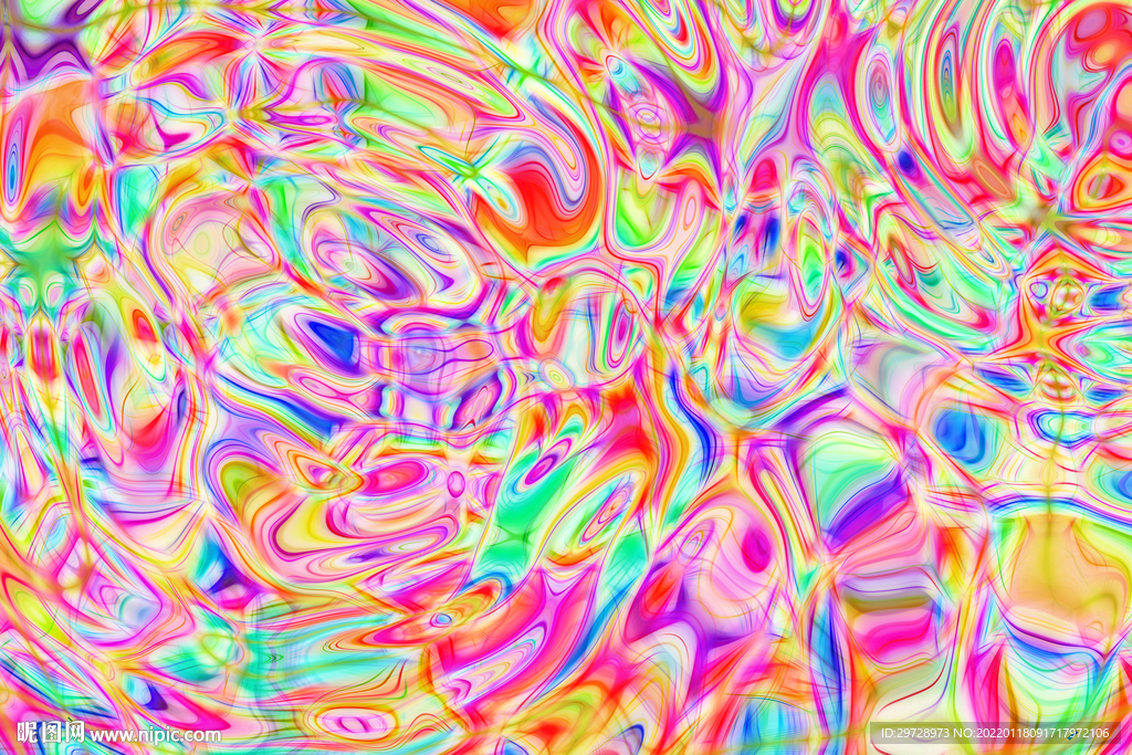 抽象粉色流体装饰画