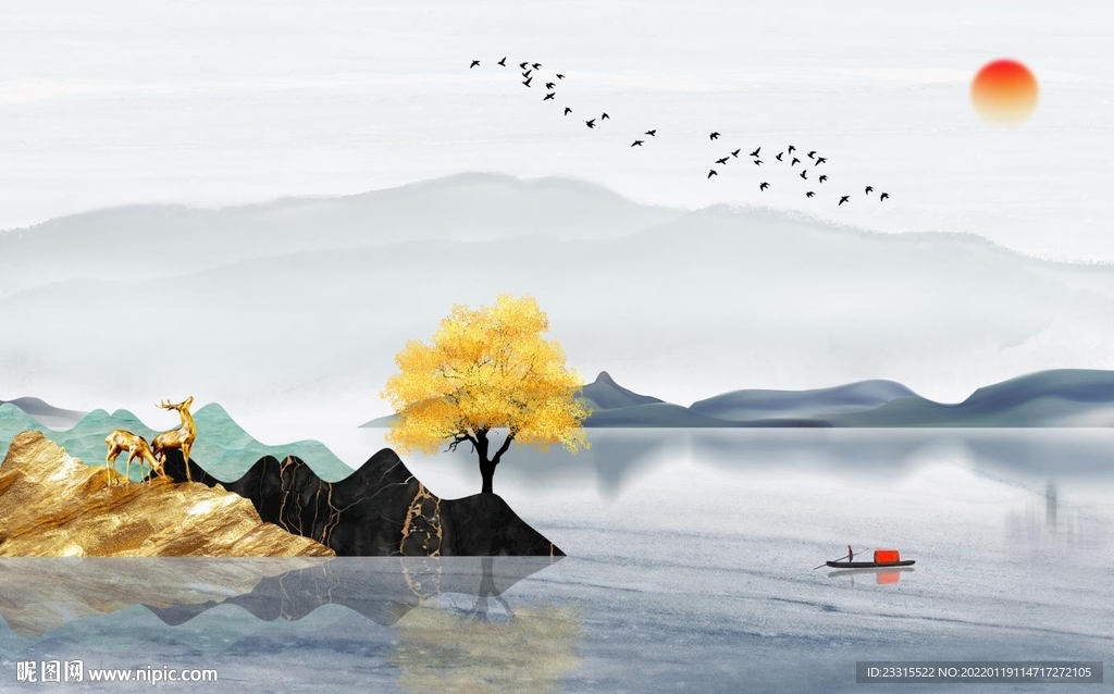 新中式电视背景墙