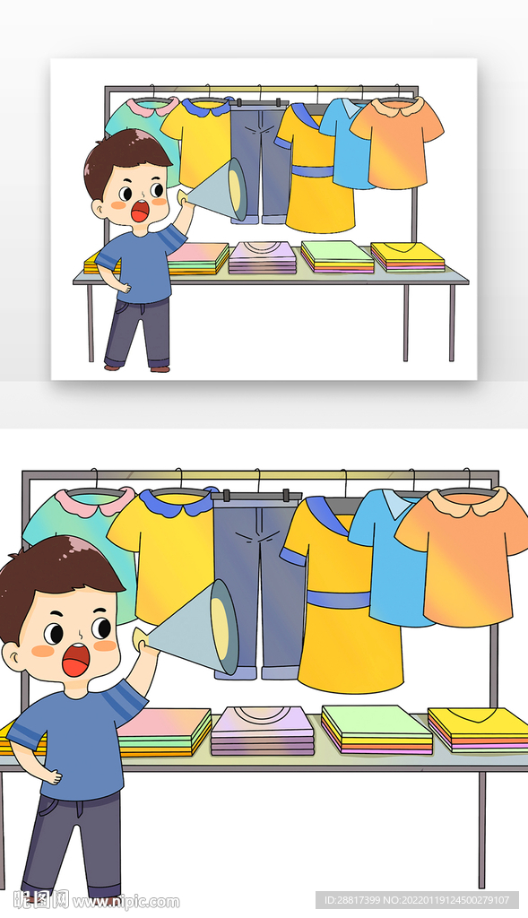 跳蚤市场摆地摊卖衣服大促销