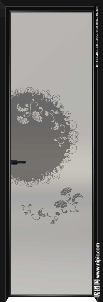 高清分层透明底平开门玻璃打印图