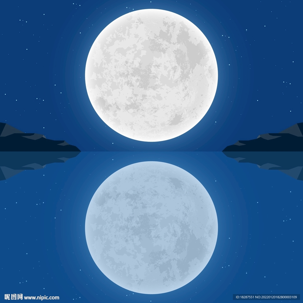 水上月亮背景图标