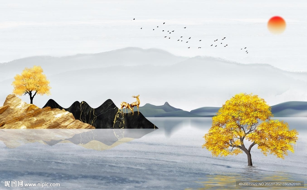 新中式电视背景墙