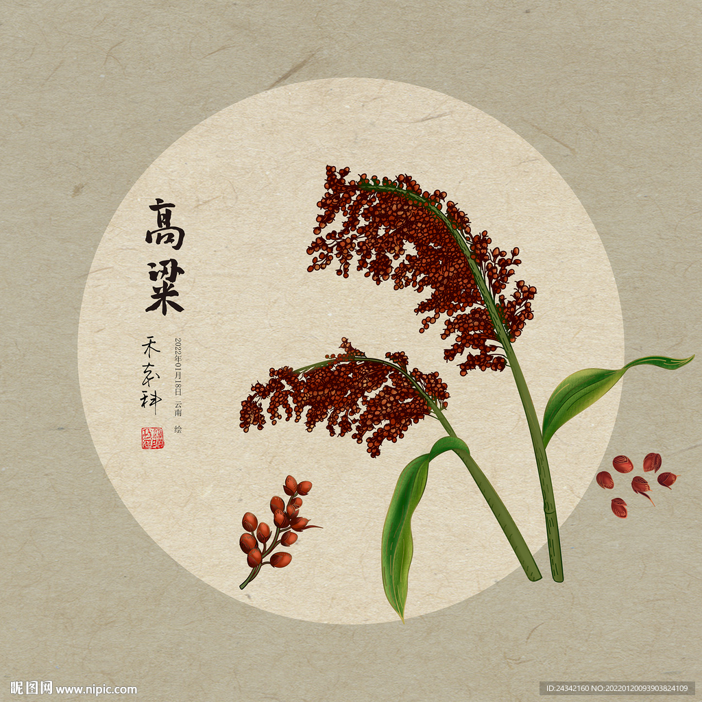 手绘高粱