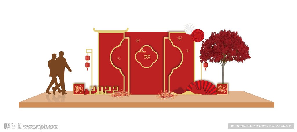 房地产堆头美陈成交红色中式喜庆