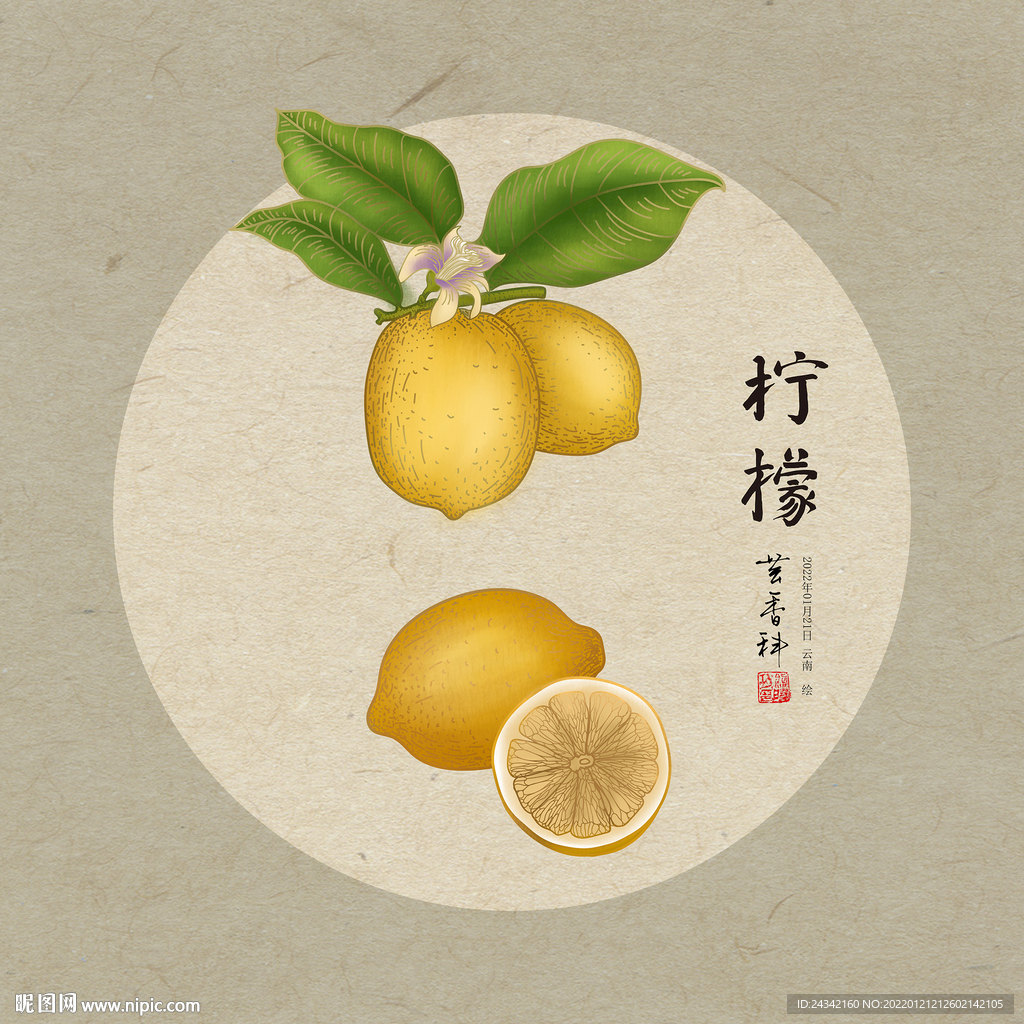 手绘柠檬