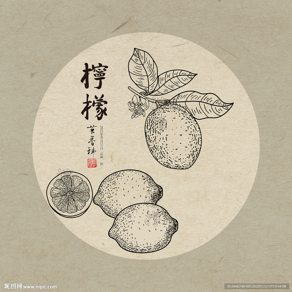 手绘柠檬