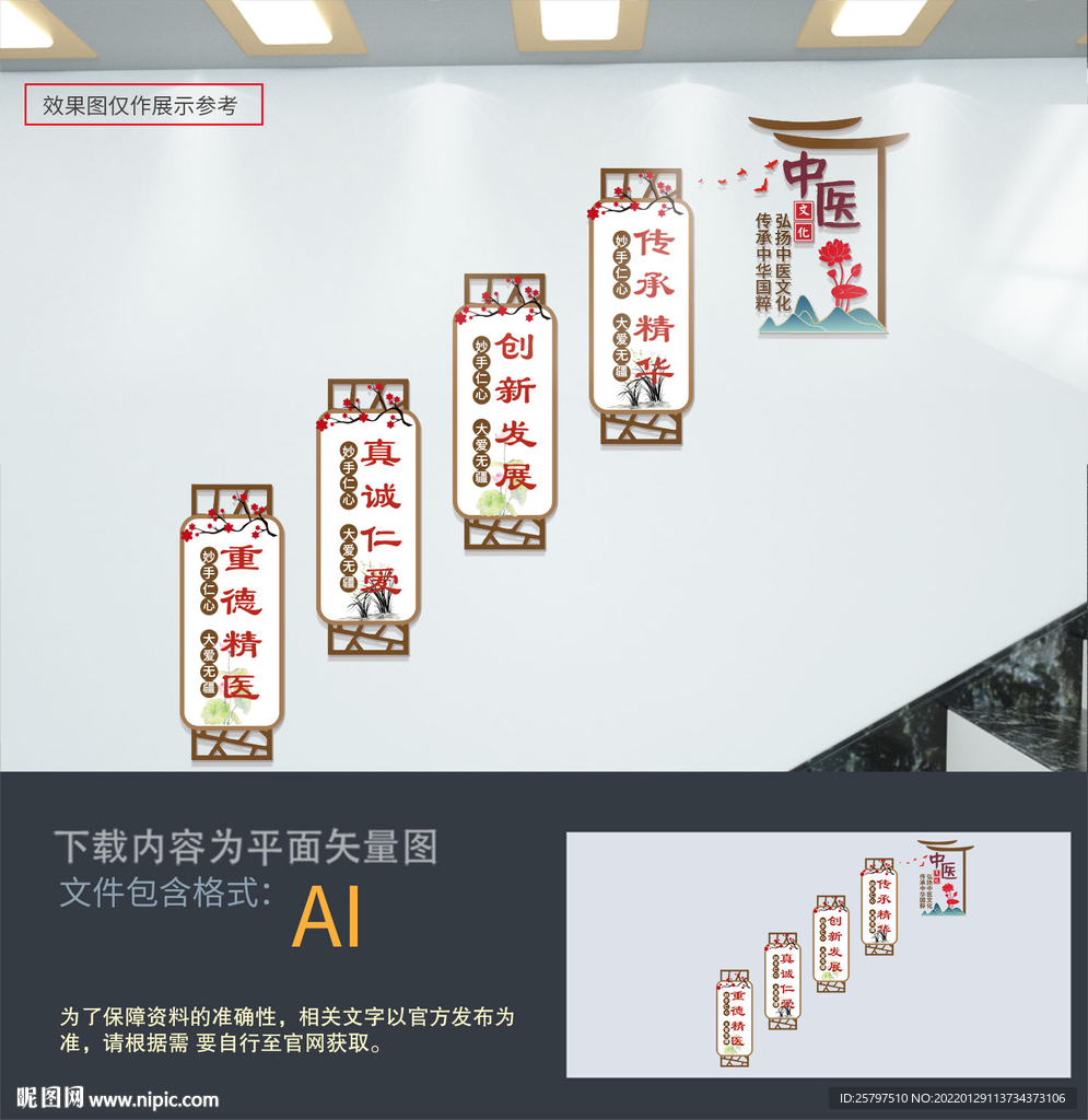 中医文化楼梯文化墙