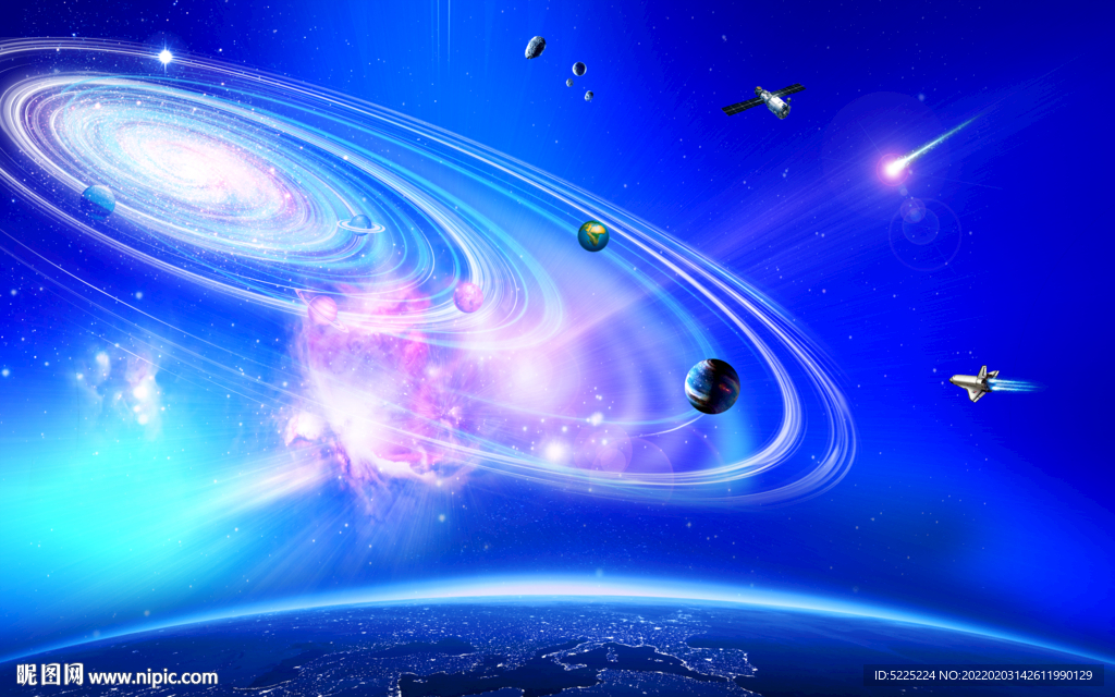 科幻星空背景墙