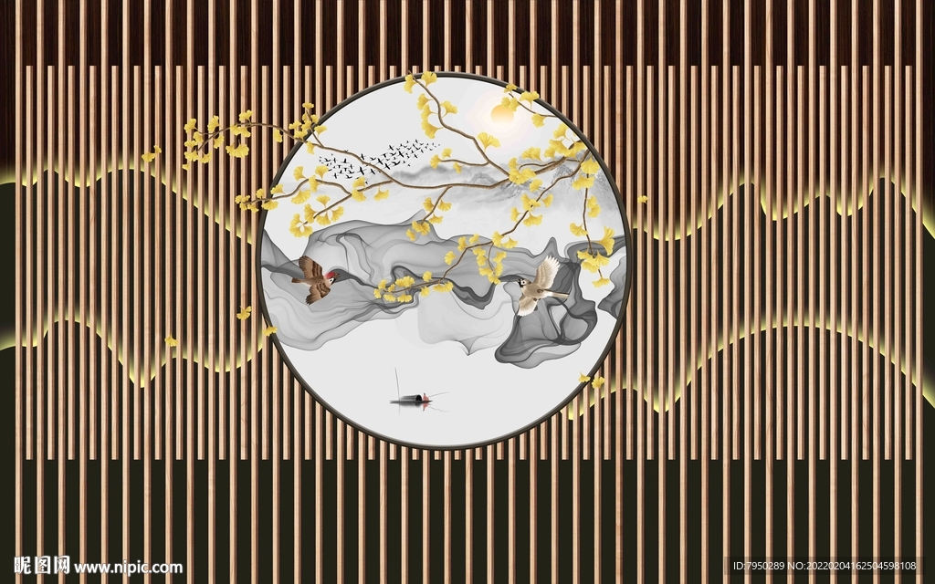 新中式背景墙