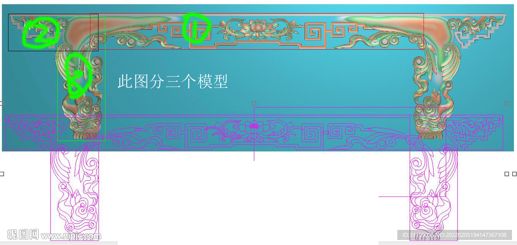 仿古莲花洋花条案供桌精雕图灰度
