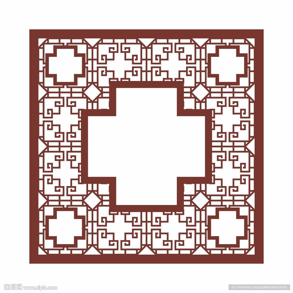 中式矢量雕花花纹