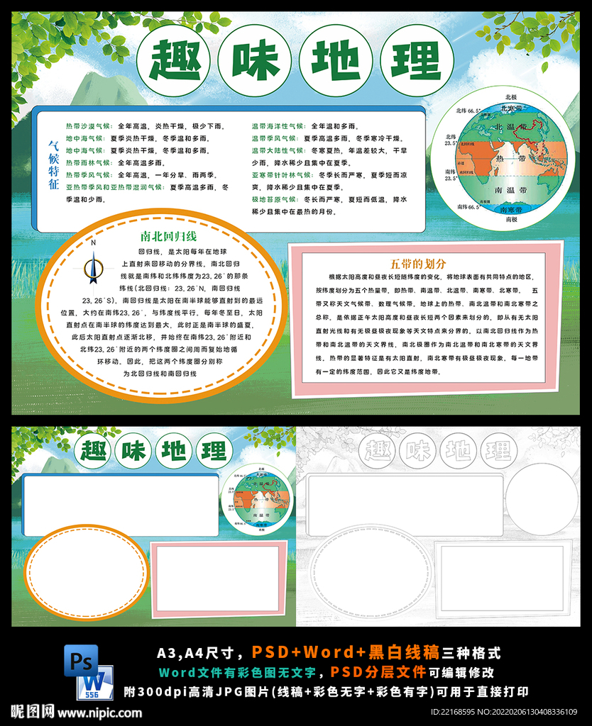 趣味地理亚热带经纬度小报