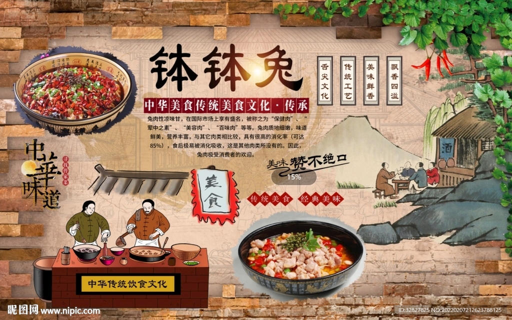 钵钵兔背景墙