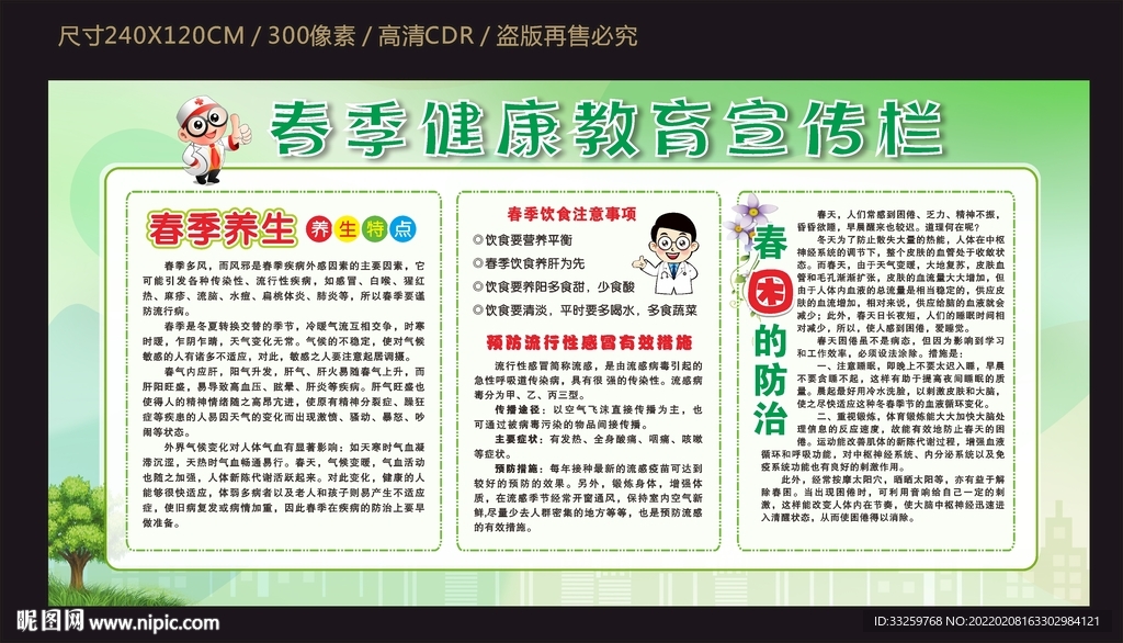 春季健康教育宣传栏