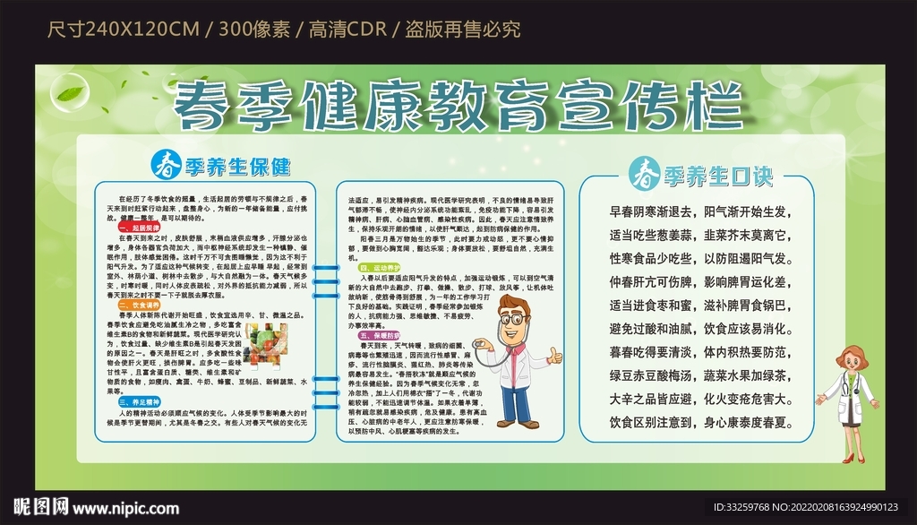 春季健康教育宣传栏