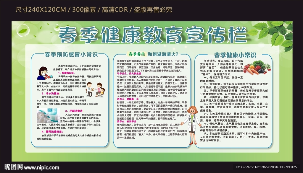 春季健康教育宣传栏